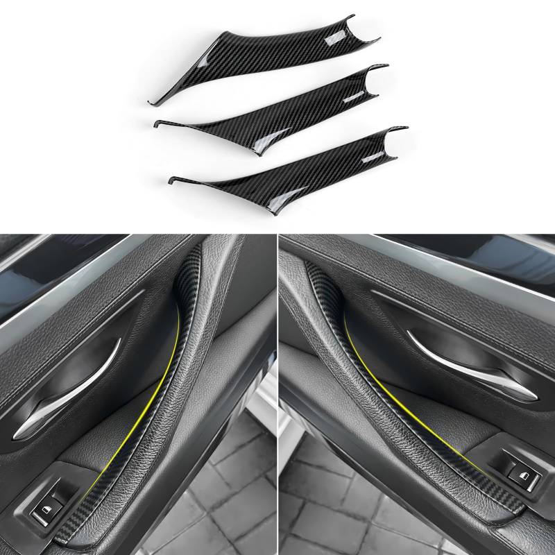 3PCS Auto Türgriff Innen Cover ABS Kohlefaser Kompatibel mit BMW 5er F10 F11 2011 2012 2013 2014 2015 2016 Türgriffabdeckungen Zubehör von OYDDL