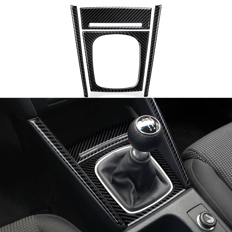 4-teiliges Carbon Fiber Schalthebel Set - Kompatibel mit Audi A3 (2004-2012) / S3 (2008-2012) / RS3 (2011-2012) - Schaltknauf Panel Cover - Innenraum Zubehör von OYDDL