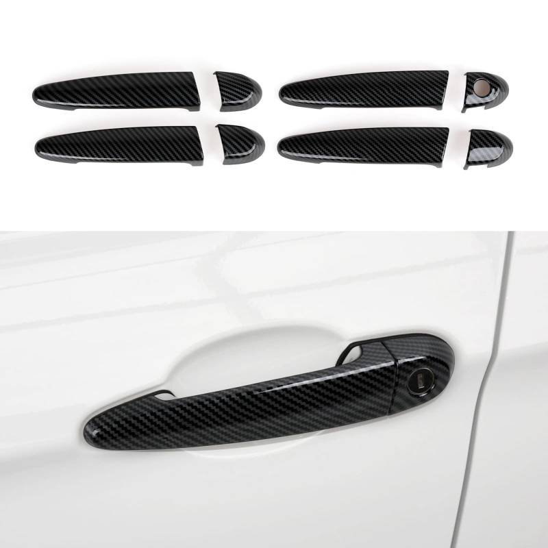 4PCS Auto Aufkleber Türgriffe Cover Carbon Style ABS Decal Trim Exterior passend Kompatibel mit BMW E90 E92 E93 F30 F34 3GT F32 F33 F36 E84 F25 F26 E70 E71 F80 F82 Zubehör von OYDDL