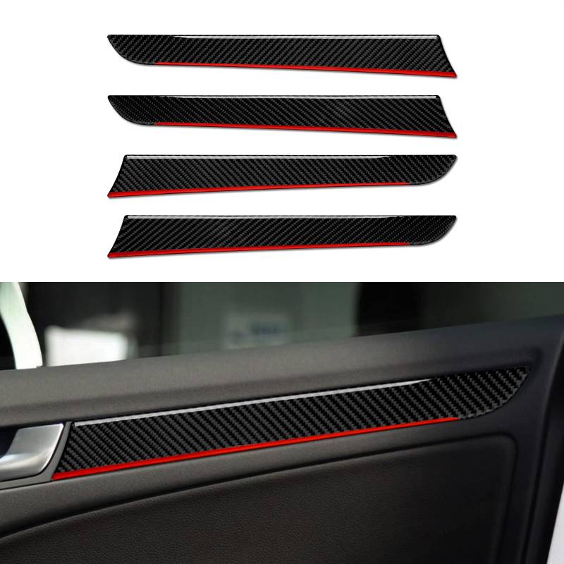 OYDDL 4PCS Kohlfaser Auto Türverkleidung Dekoration Aufkleber Autotür Strip Trim Kompatibel mit Audi A4 (2009-2016) S4(2010-2016) RS4 (2012-2015) Zubehör (S) von OYDDL