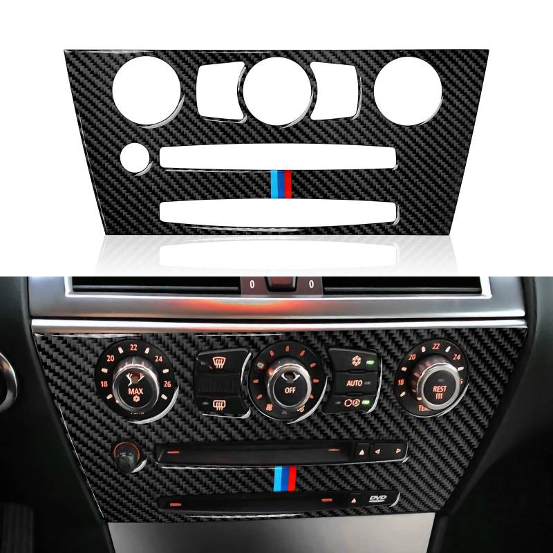 Auto CD Panel Aufkleber Klimaanlage Volume Panel Control Frame Trim Carbon Fiber Cover Innenraum Zubehör Kompatibel mit BMW 6er E63 E64 2004 2005 2006 2007 2008 2009 2010 Zubehör (B) von OYDDL