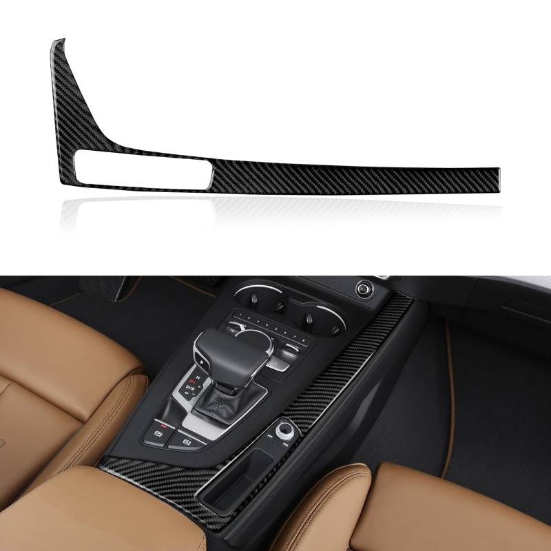 Auto Kohlefaser Schalthebel Side Panel Cover Trim Kompatibel mit A4 B9 2017 2018 2019 Interieur Zubehör von OYDDL