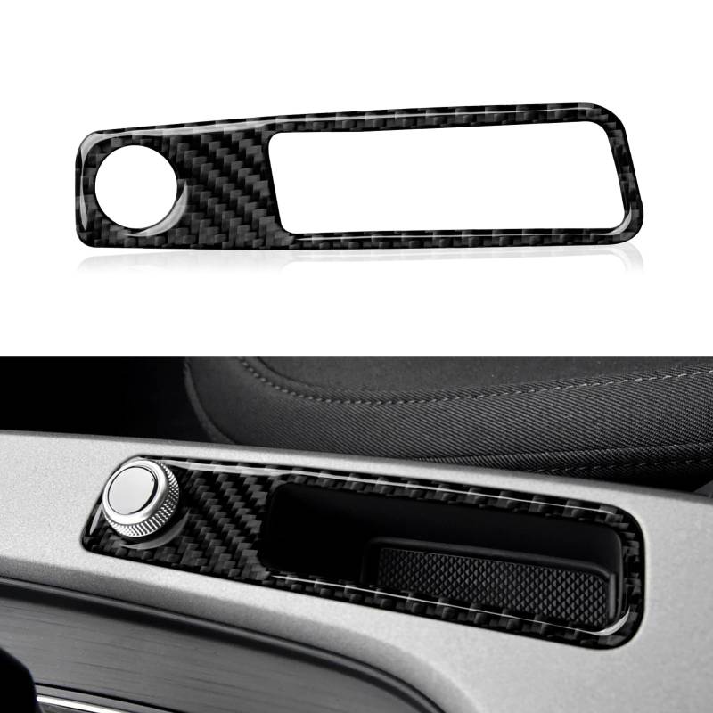 Auto Kohlefaser Schaltknauf Schalthebel Side Cover Trim Kompatibel mit Audi A4 B9 2017 2018 2019 Interieur Zubehör von OYDDL