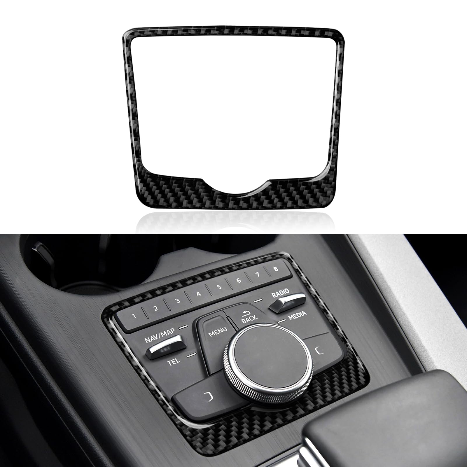 Auto Schalthebel Panel Cover Kohlefaser Trim Aufkleber Kompatibel mit Audi A4 B9 2017 2018 2019 Interieur Zubehör von OYDDL