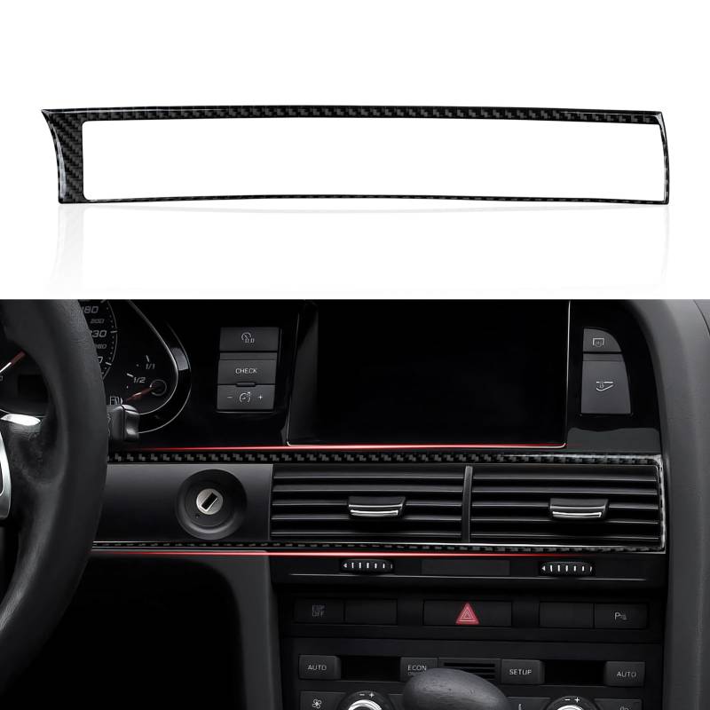 Auto Zentrale Entlüftung Aufkleber Trim Cover Kohlefaser Decals Kompatibel mit Audi A6 C6(2005-2011) /S6 C6(2006-2010) /RS6 C6 (2008-2010) Interieur Zubehör von OYDDL