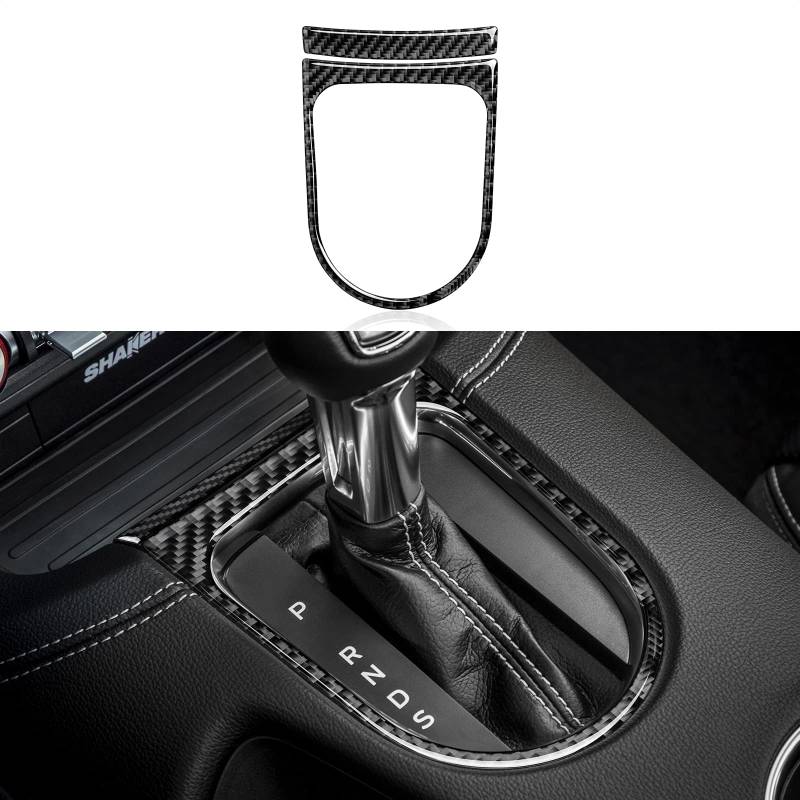 Carbon Fiber Auto Innenraum Getriebe Rahmen Panel Trim Aufkleber Decal Kompatibel Mit Ford Mustang GT 2015 2016 2017 2018 2019 2020 2021 Zubehör (Rahmen der Schalttafel) von OYDDL