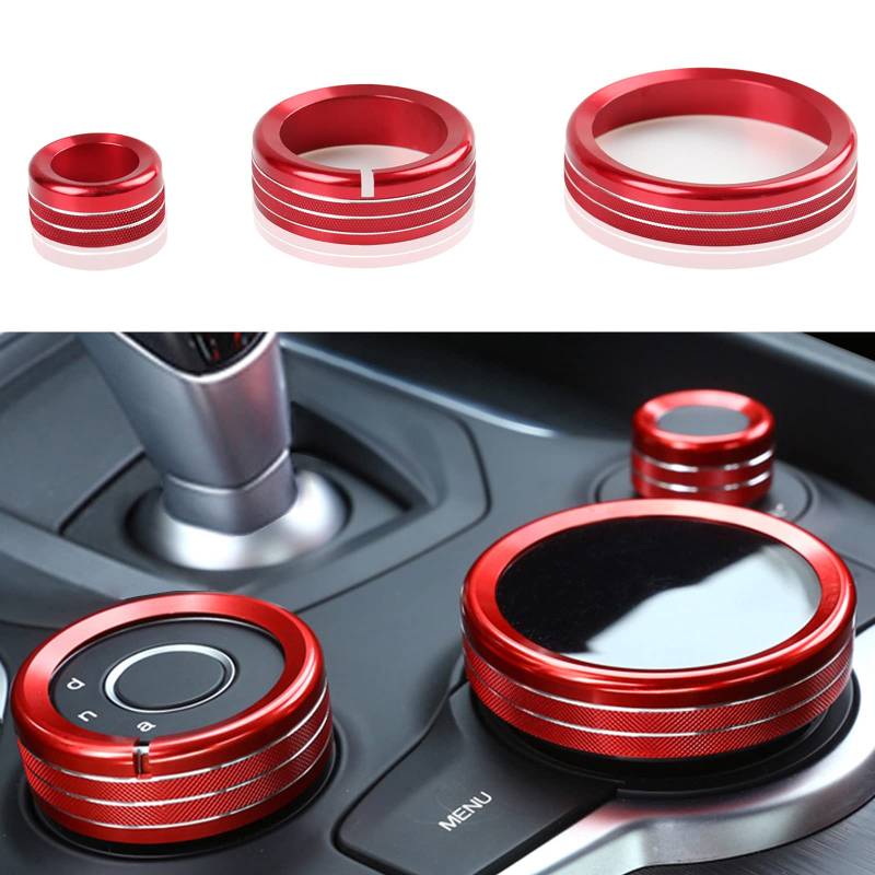 OYDDL 3PCS Auto Aufkleber Multimedia Knob Trim Audio Abdeckung Rotary Sticker Decal kompatibel mit Alfa Romeo Giulia Stelvio 2017 2018 2019 Car Accessories von OYDDL