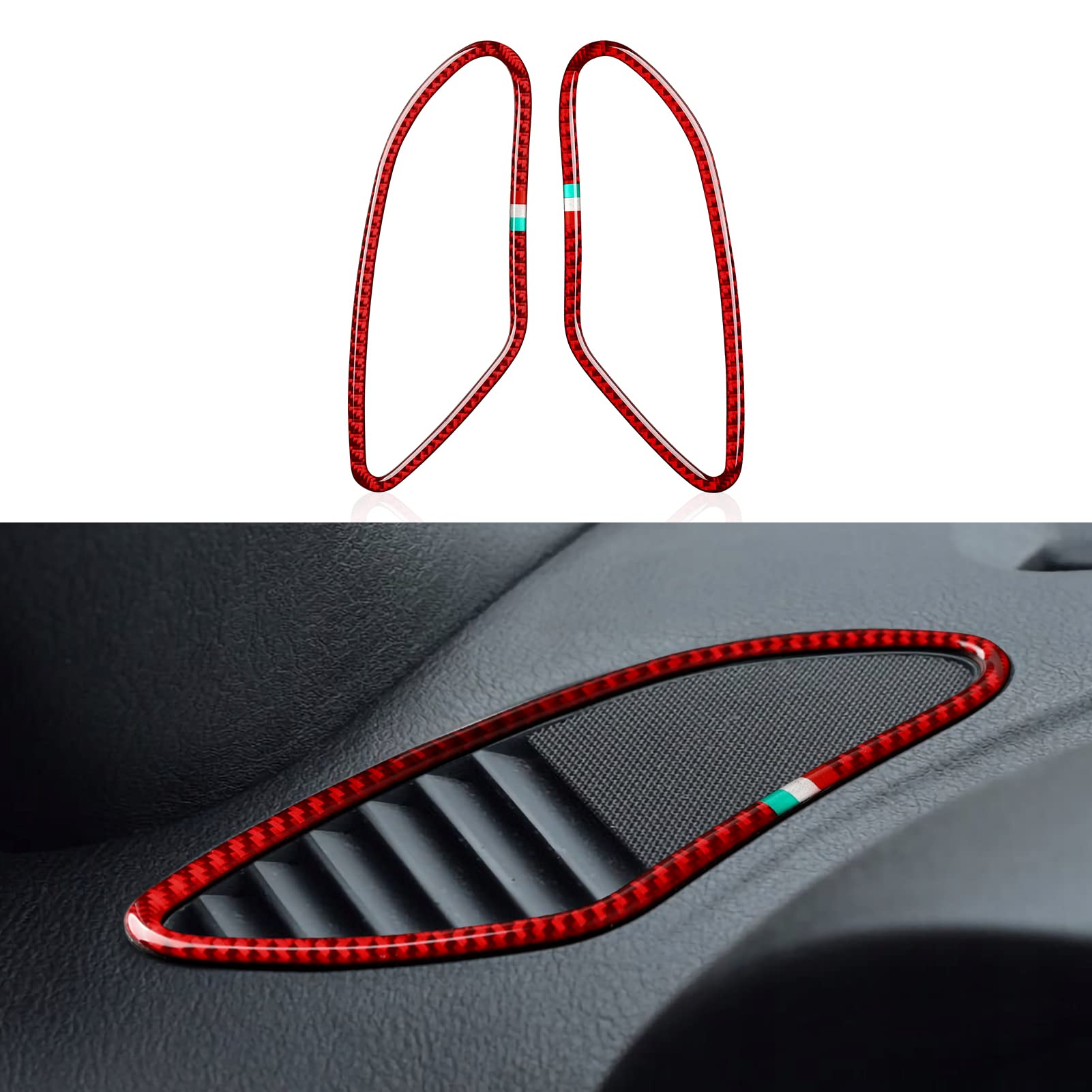 OYDDL Auto Aufkleber Air Vent Trim Kohlfaser Interieurleisten Kompatibel mit Alfa Romeo 159 939 Brera Spider 2004 2005 2006 2007 2008 2009 2010 2011 Zubehör von OYDDL