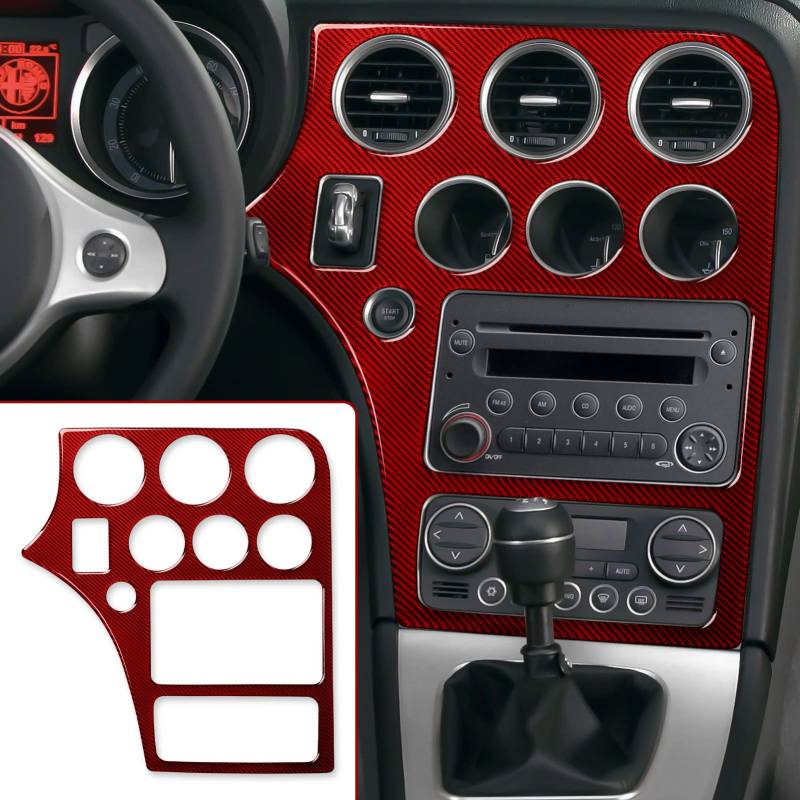 OYDDL Auto CD Panel Autoaufkleber Carbon Fiber Trim Kompatibel mit Alfa Romeo 159 939 Brera Spider 2004 2005 2006 2007 2008 2009 2010 2011 Zubehör von OYDDL