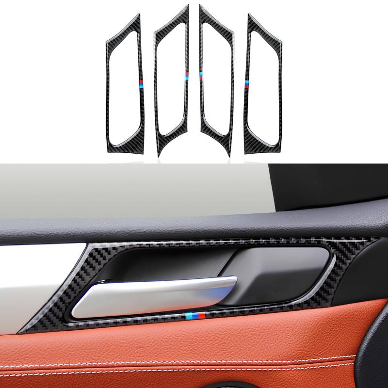 OYDDL Auto Tür Schale Rahmen Aufkleber Kohlefaser Abdeckung Cover Türgriff Decal Trim passt Kompatibel mit X3 F25 2011 2012 2013 2014 2015 2016 2017 Interieur Zubehör von OYDDL