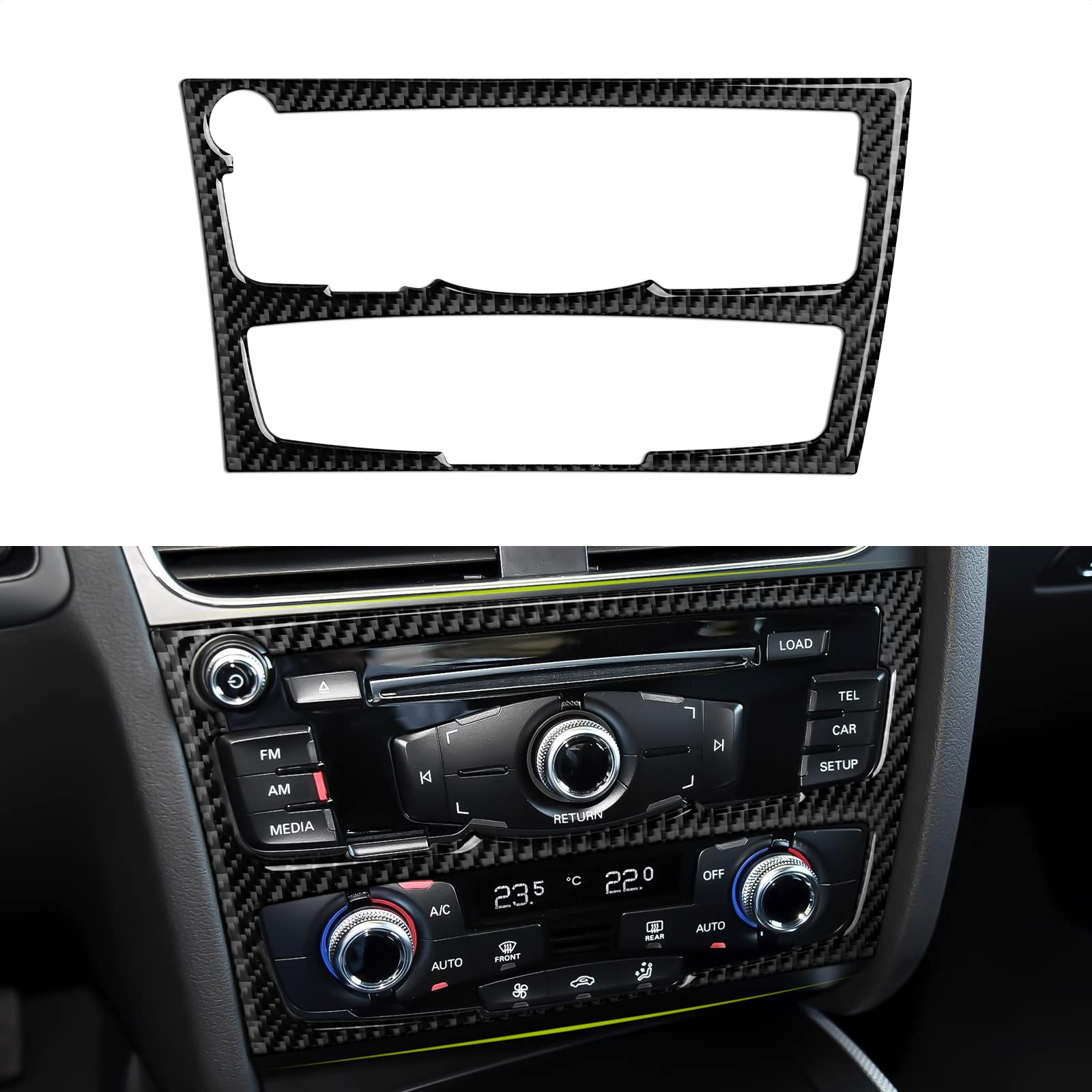 OYDDL Carbon Fiber Auto Mittelkonsole Navigation CD Panel Luftauslass Abdeckung Trim Kompatibel mit Audi A4 B8 A5 S4 S5 Q5 RS4 RS5 Interieur Zubehör (CD,C) von OYDDL
