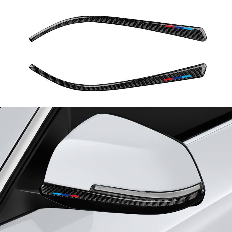 OYDDL 2PCS Auto Rückspiegel Stoßstange Aufkleber Zierleiste Cover Kohlefasern Decal Trim passt kompatibel mit BMW F30 F31 F34 3GT F32 F33 F36 2012 2013 2014 2015 2016 2017 2018 2019 Interieur Zubehör von OYDDL