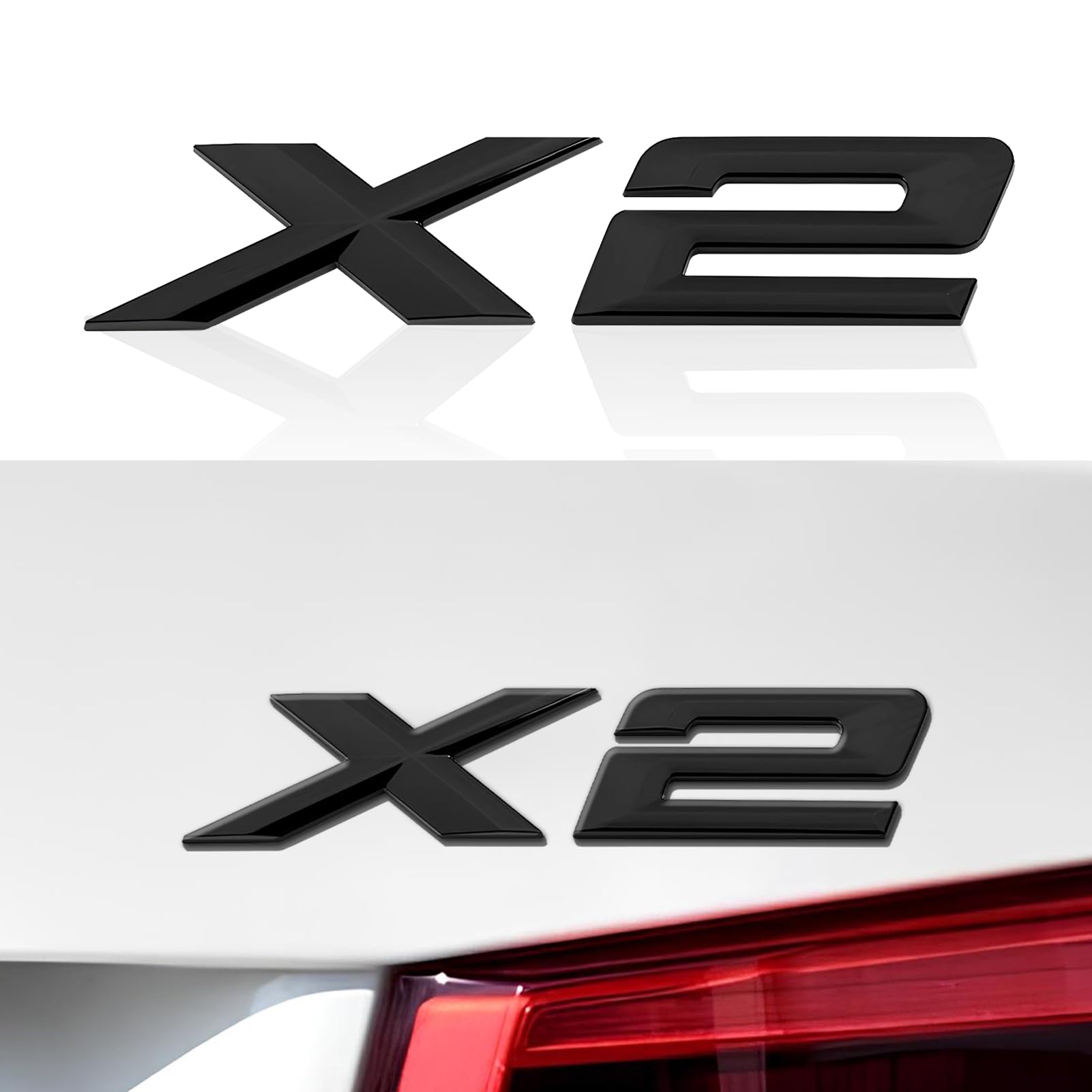 X2 Emblem Gloss Schwarz Replacement Kompatibel mit BMW Trunk Lid Emblem Badge Nameplate Label Decal Number Letters von OYDDL