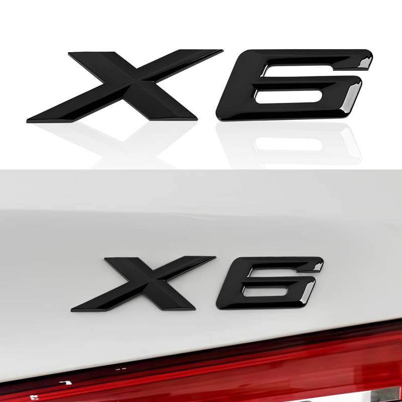 X6 Emblem Gloss Schwarz Replacement Kompatibel mit BMW E71 E72 G06 Trunk Lid Emblem Badge Nameplate Label Decal Number Letters von OYDDL