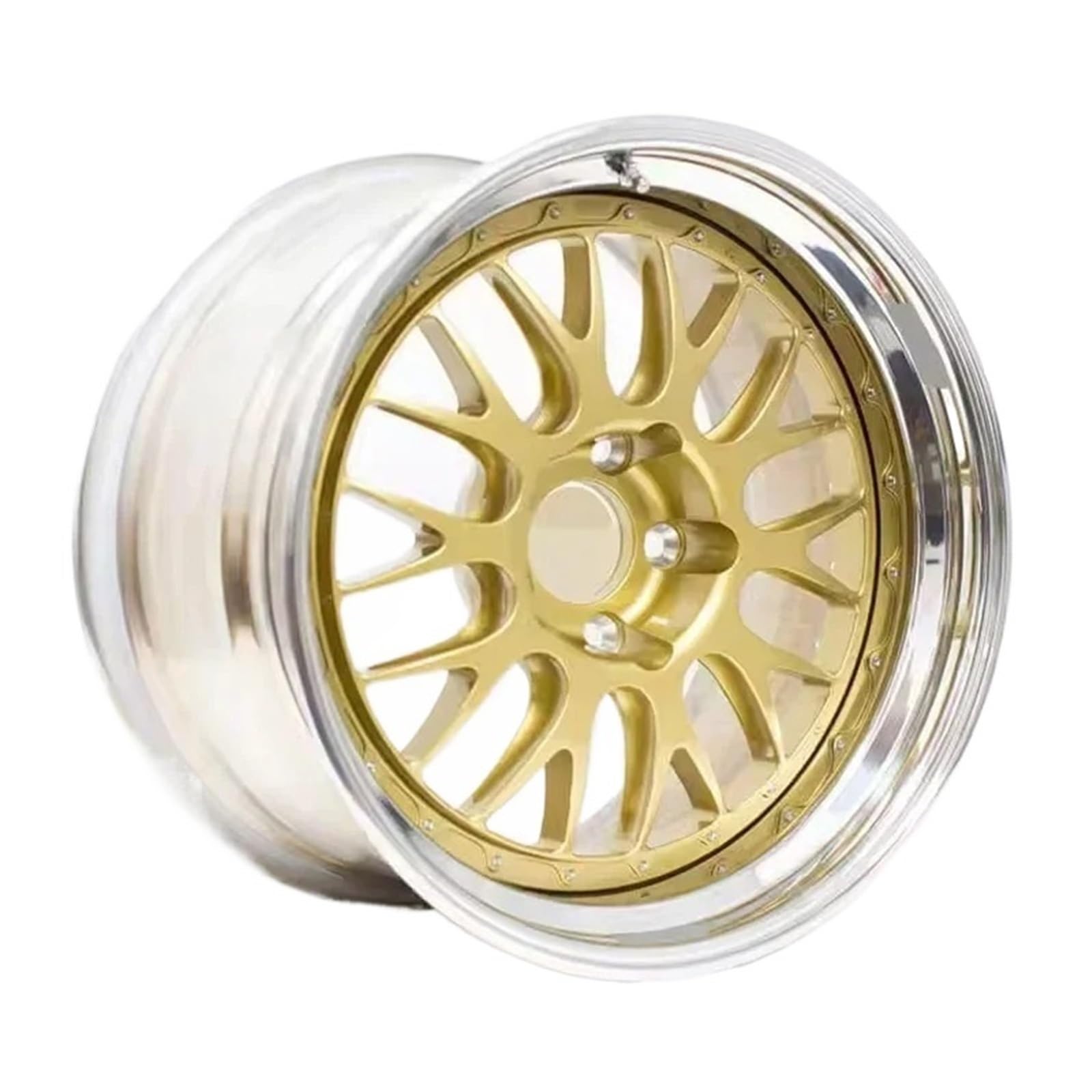 OYJXBD 2-teilige Felgen Deep Dish 5x100 5x120 Felge 18x9,5 Frozen Gloss Gold Felge for Sportwagen, Golfwagen, E-Klasse-Serie(21) von OYJXBD