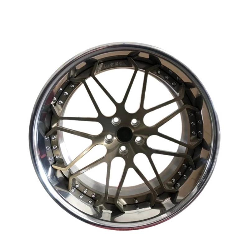 OYJXBD 5x112 5x120 5x114.3 Two-Piece Custom 18 19 20 21 22 Inch 5 Holes Concave Alloy Sport Car Wheel Rims Compatible for Lexus(Chrome1,22) von OYJXBD