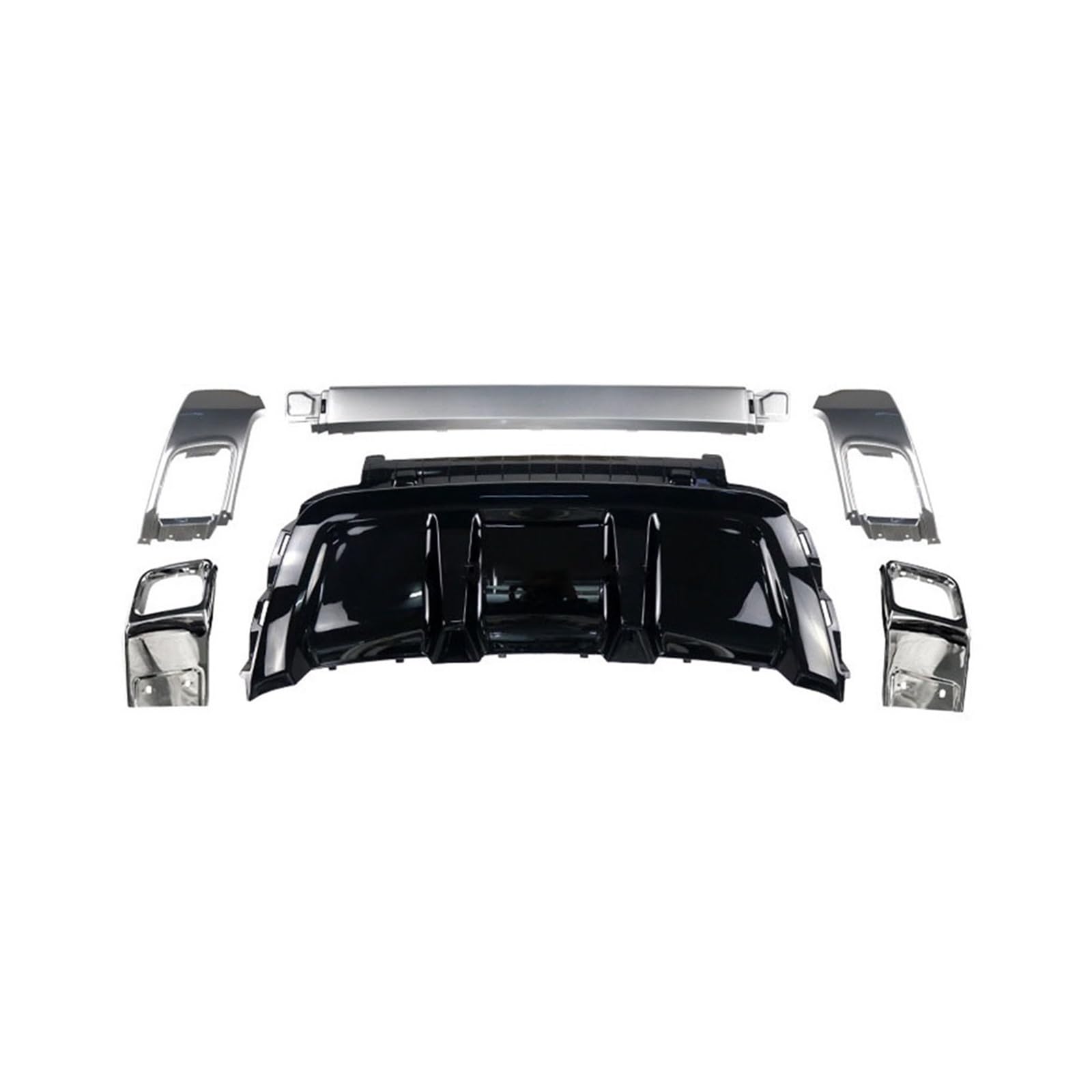 OYJXBD Auto-Heckstoßfänger-Einsatz, Auspuffrohrabdeckung, kompatibel mit Land Rover Range Rover Evoque 2012 2013 2014 2015 2016 2017 2018 2019, Auto-Styling(Silver) von OYJXBD