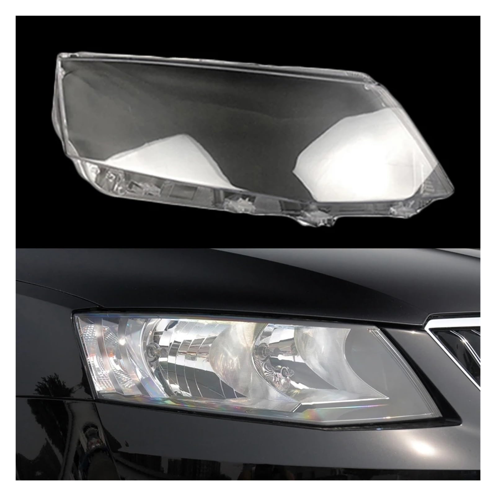 OYJXBD Auto-Scheinwerfergehäuse, kompatibel mit Skoda Octavia 2015 2016 2017, Auto-Frontscheinwerfer-Abdeckung, Glas, Lampenschale, Linse, Glaskappen, Licht, Lampenschirm(Right) von OYJXBD