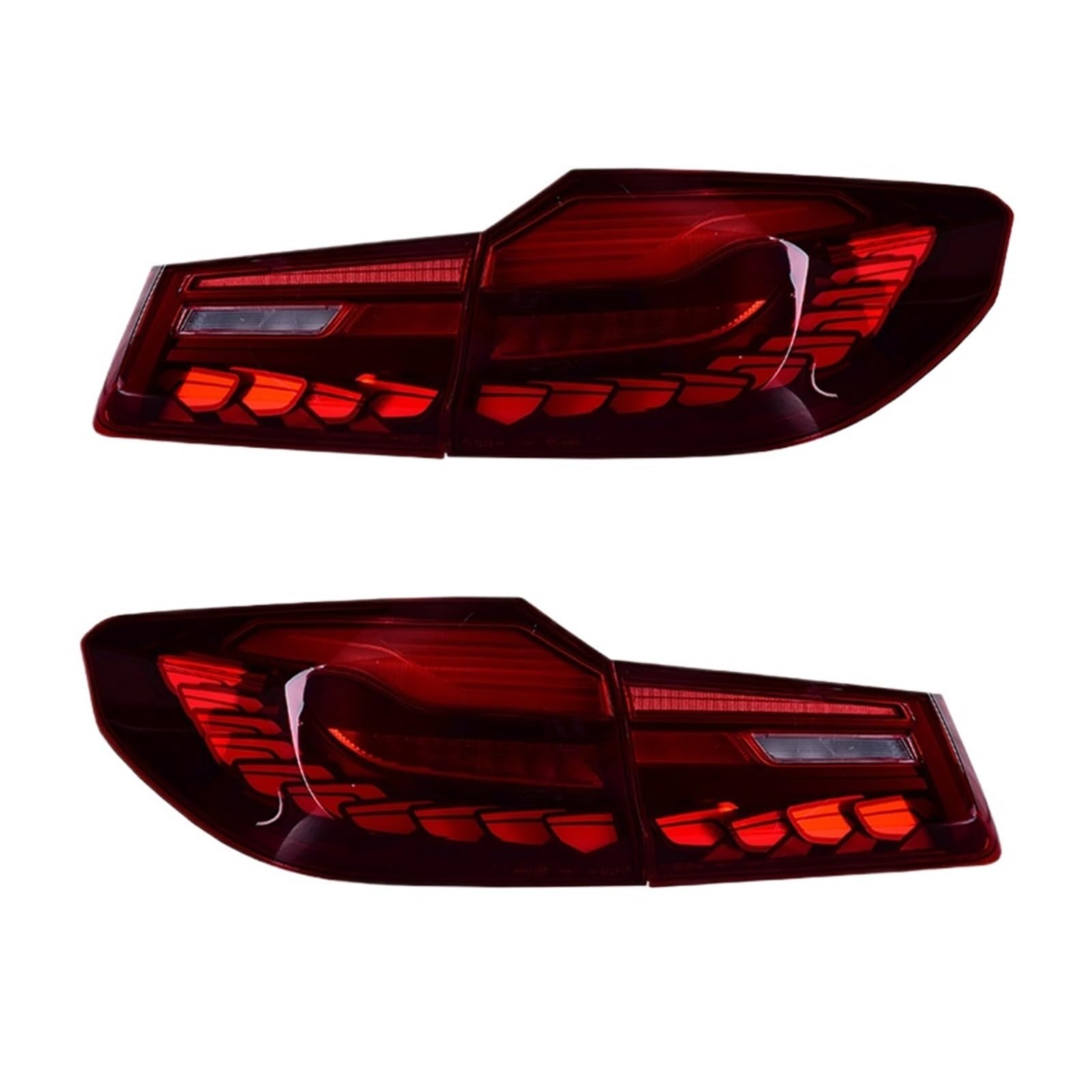 OYJXBD Auto-Styling Kompatibel for BMW 5 Series G30 G38 Rückleuchten 2018 2019 2020 2021 ALLE Rückleuchten Blinker Bremsrückleuchten(Red Cover) von OYJXBD