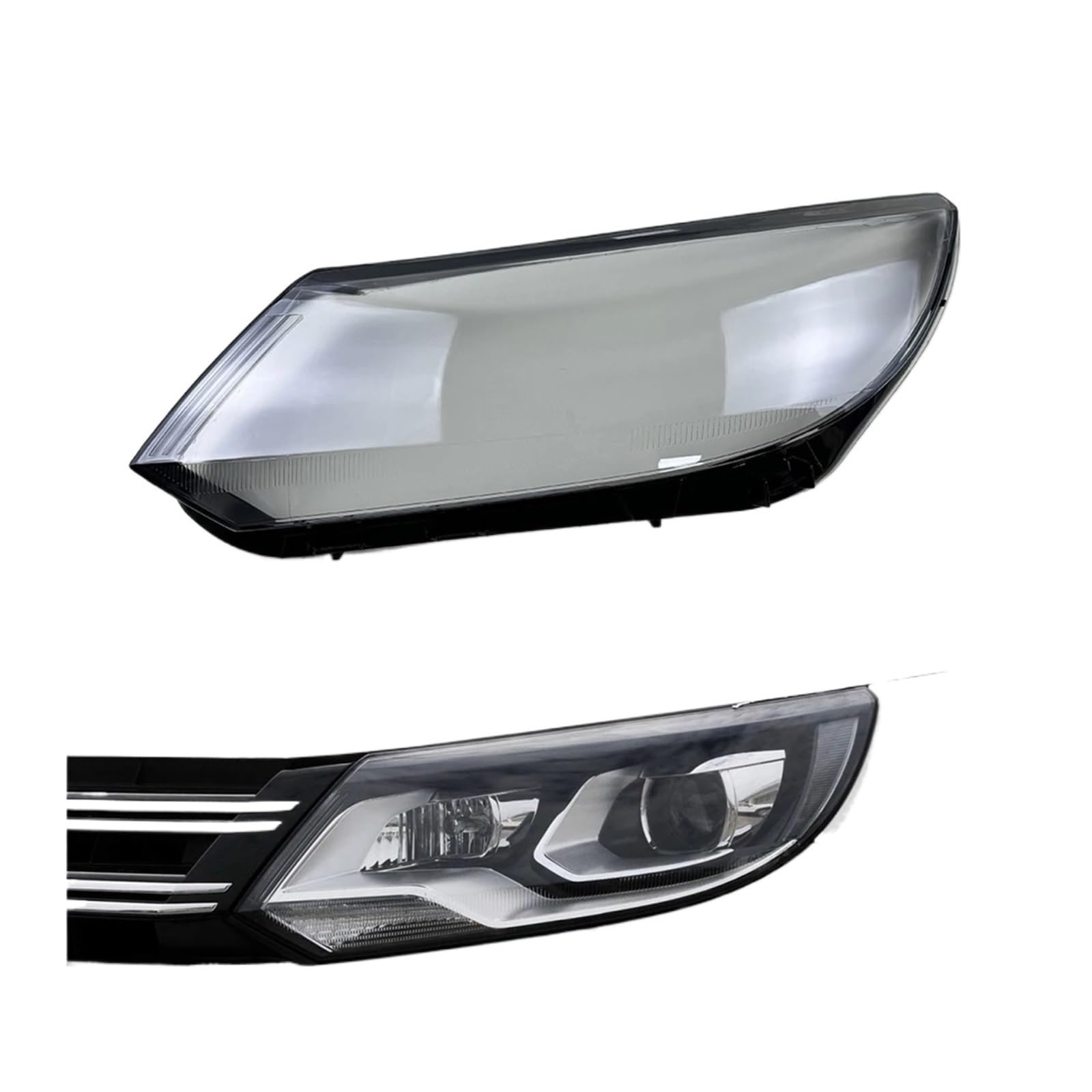 OYJXBD Auto Zubehör Scheinwerfer Abdeckung Scheinwerfer Shell Transparent Lampenschirm Fall Objektiv for VW Kompatibel for Tiguan 2013-2017(Low Left) von OYJXBD