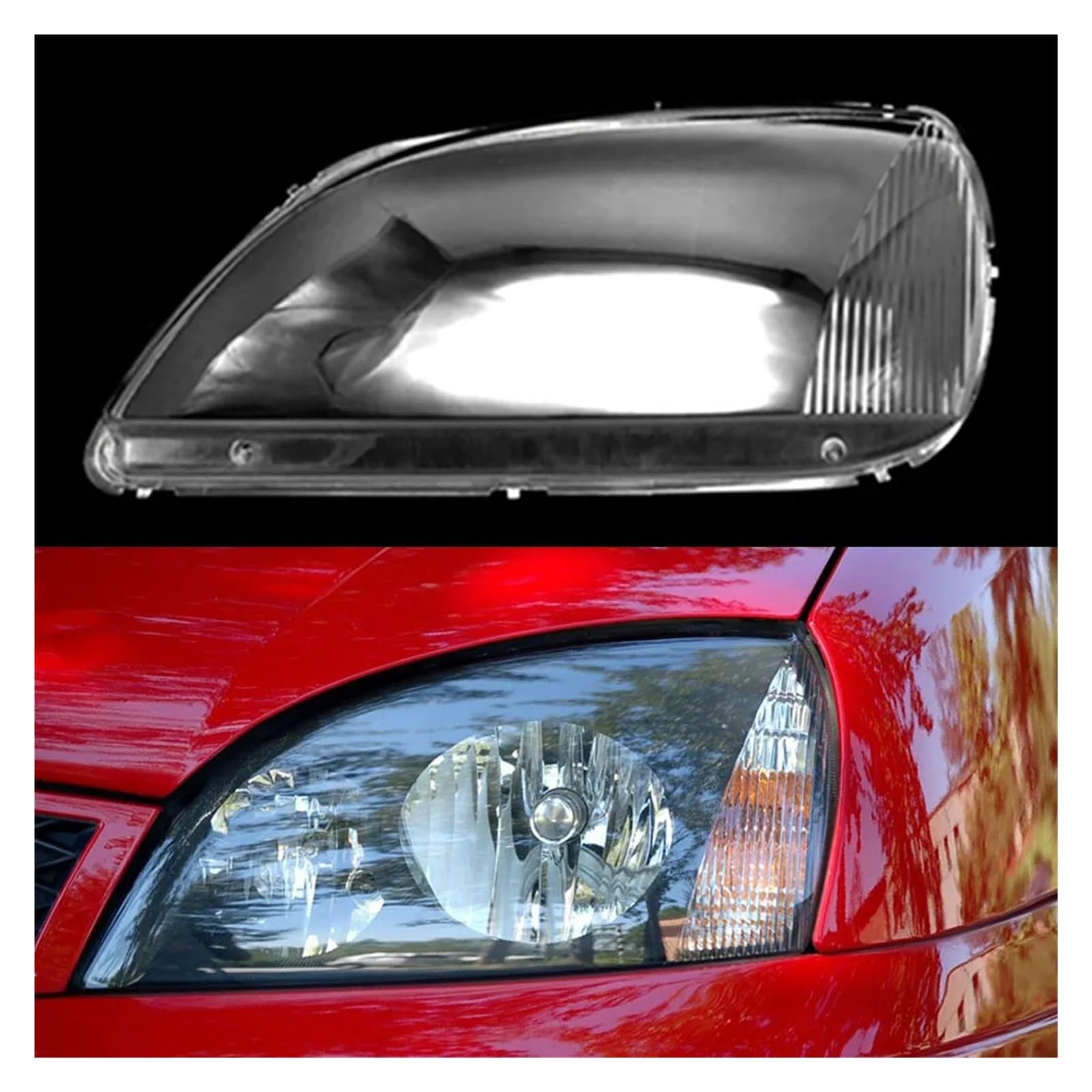 OYJXBD Front Auto Schutz Scheinwerfer Glas Objektiv Abdeckung Schatten Shell Auto Transparent Licht Gehäuse Lampe Fall Kompatibel for Ford Fiesta 2005 2006(Left) von OYJXBD