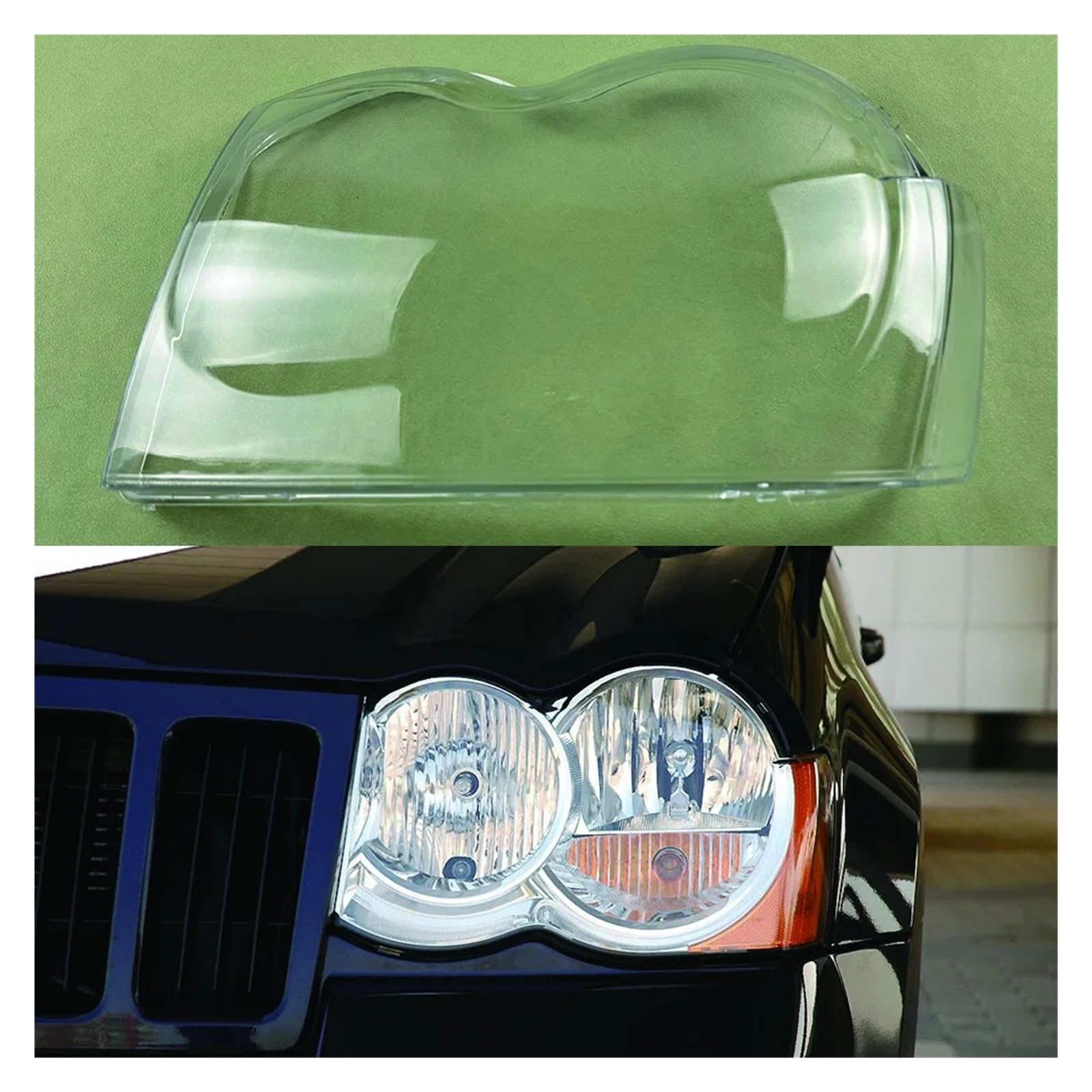 OYJXBD Kompatibel for Jeep Grand Cherokee 2007–2010, Autozubehör, Scheinwerfer-Objektivabdeckung, Scheinwerferschale, Lampenschirm, transparentes Schirmmaskenglas(Left) von OYJXBD