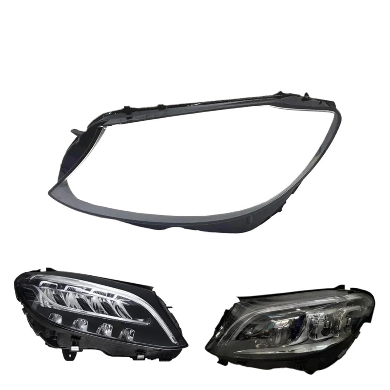 OYJXBD Kompatibel for Mercedes-Benz W205 C260L C280 C-Klasse C300 2019–2021. Lampenschirm, Scheinwerfer, transparenter Lampenschirm, Scheinwerfergehäuse, Lampenhauben(1X Right) von OYJXBD