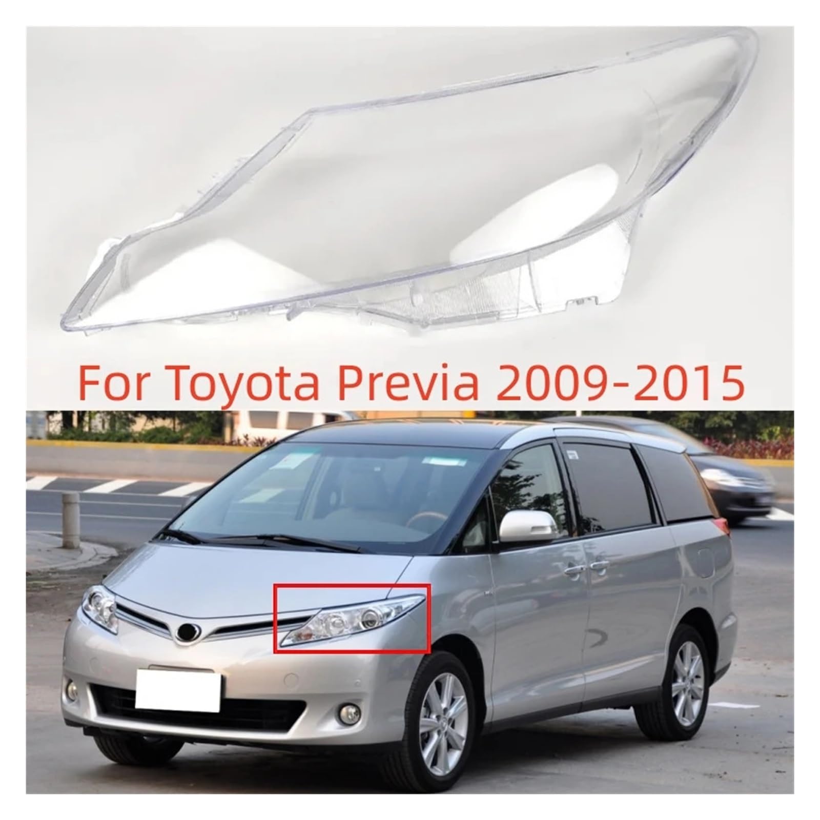 OYJXBD Kompatibel for Toyota Previa 2009 2010 2011 2012 2013 2014 2015 Auto-Scheinwerferschale, Lampenschirm, transparente Linsenabdeckung, Scheinwerferabdeckung(2Pcs Left and Right) von OYJXBD