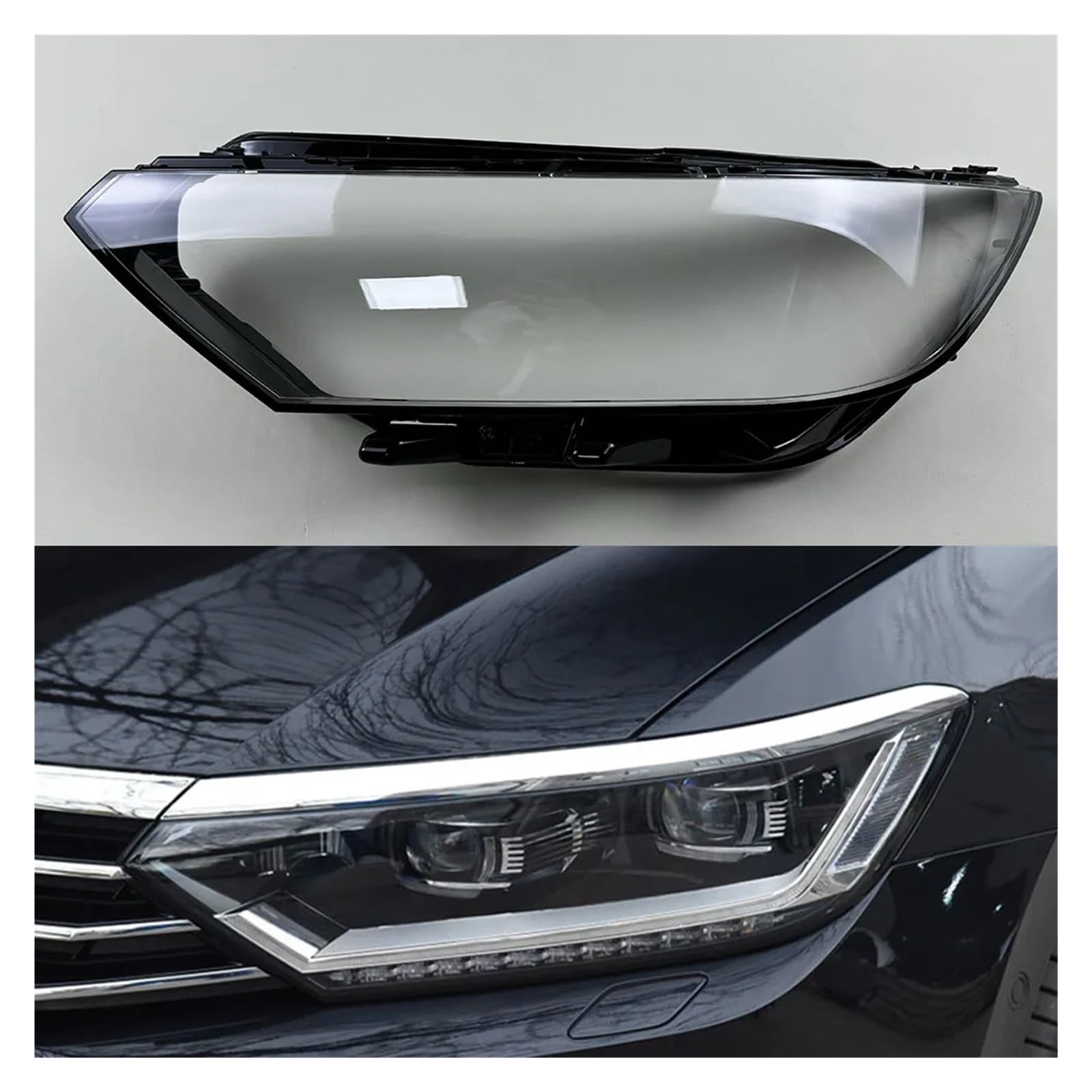 OYJXBD Kompatibel for VW Magotan Passat B8 2017–2019, Auto-Ersatzglas, Scheinwerfergehäuse, Schalenkappen, transparente Lampenschirm-Objektivabdeckung(High Left) von OYJXBD