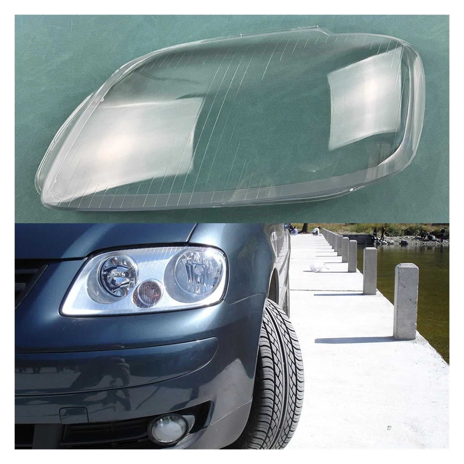 OYJXBD Kompatibel für VW Caddy 2004-2009 Autozubehör Scheinwerferabdeckung Scheinwerfer Shell Transparent Lampenschirm Linse (Left) von OYJXBD