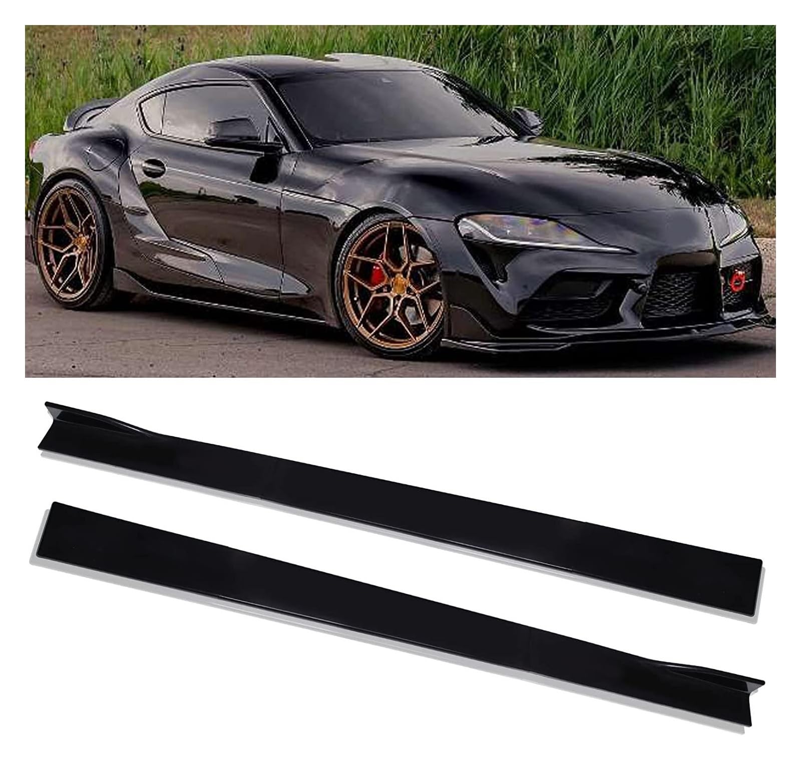 OYJXBD Kompatibel mit Toyota Corolla Camry 2001-2021 78,7" Seitenschweller Splitter Spoilerlippe Rocker Panel Extensions Body Kit Autoaußen(Black) von OYJXBD