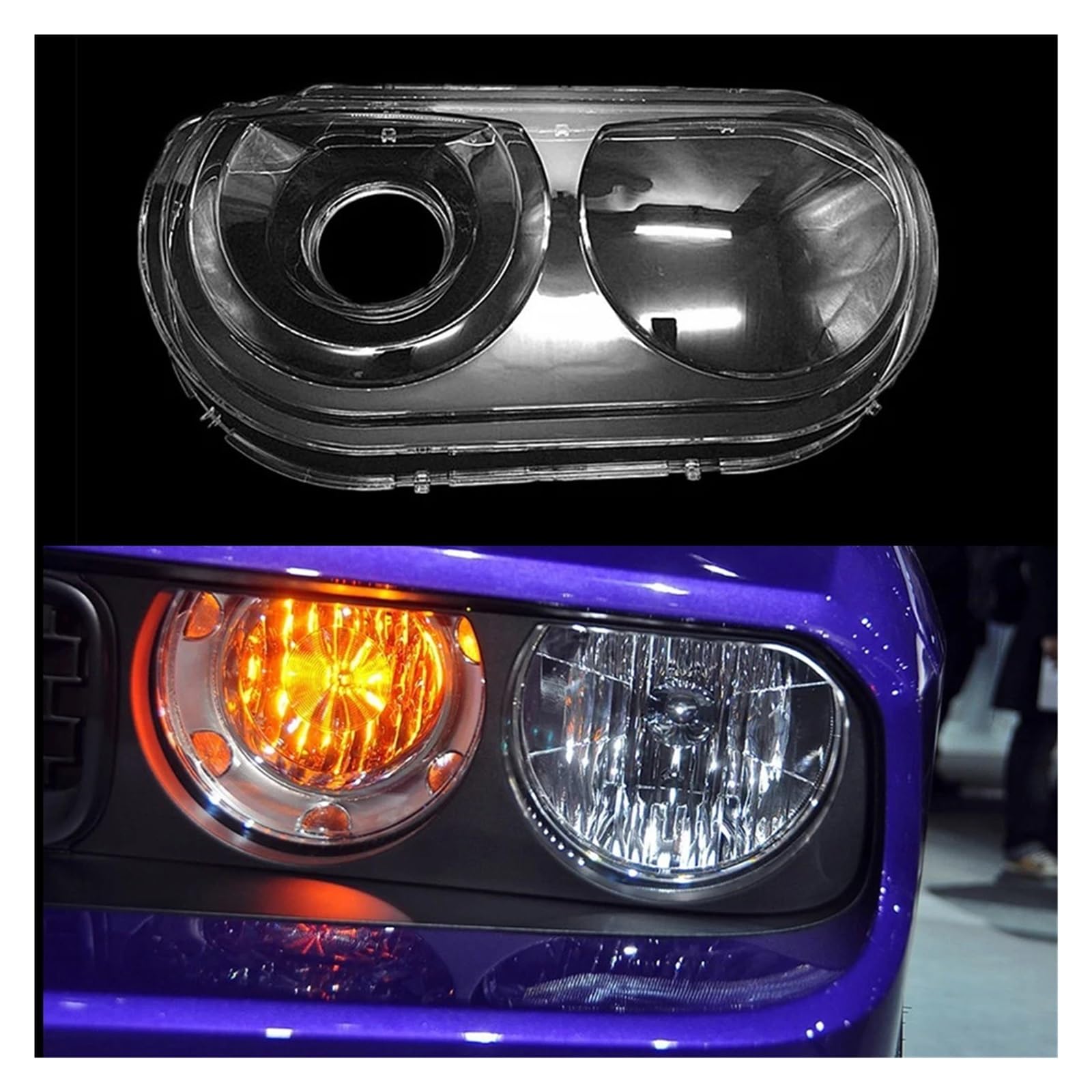 OYJXBD Schutzhülle für Frontlicht kompatibel für Dodge Challenger 2008-2014 Objektivabdeckung für Frontscheinwerfer für Auto Glasschirm Lampenabdeckung Kappen für Scheinwerfer Shell (Left) von OYJXBD