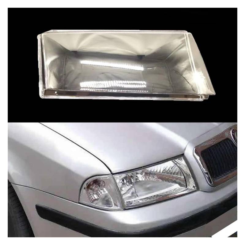 OYJXBD Transparentes Lichtgehäuse, kompatibel mit Skoda Octavia 2001 2002 2003 2004, Frontscheinwerfer-Objektivabdeckung, Scheinwerfer, Lampenschirm, Glas, Lampengehäusekappen(Right) von OYJXBD