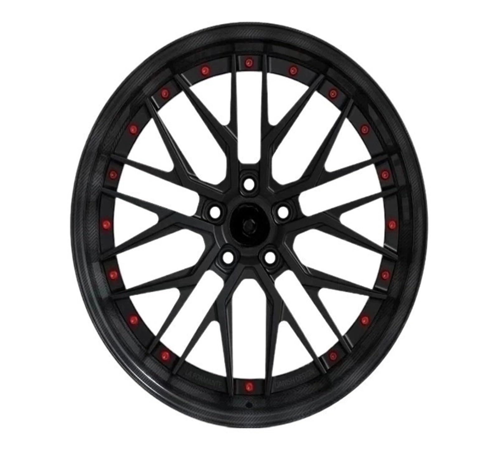 OYJXBD for Black Lip Red Bolts 2-Piece 20 Inch 5 * 114.3 5 * 120 Rims 22 Inch Wheel Aluminum Alloy for Car Wheels(20) von OYJXBD