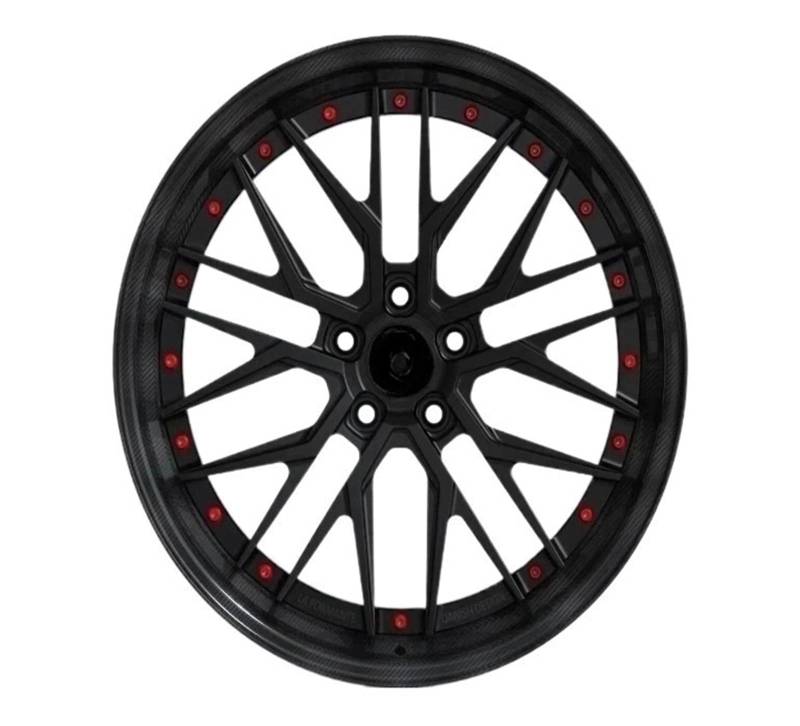 OYJXBD for Black Lip Red Bolts 2-Piece 20 Inch 5 * 114.3 5 * 120 Rims 22 Inch Wheel Aluminum Alloy for Car Wheels(20) von OYJXBD