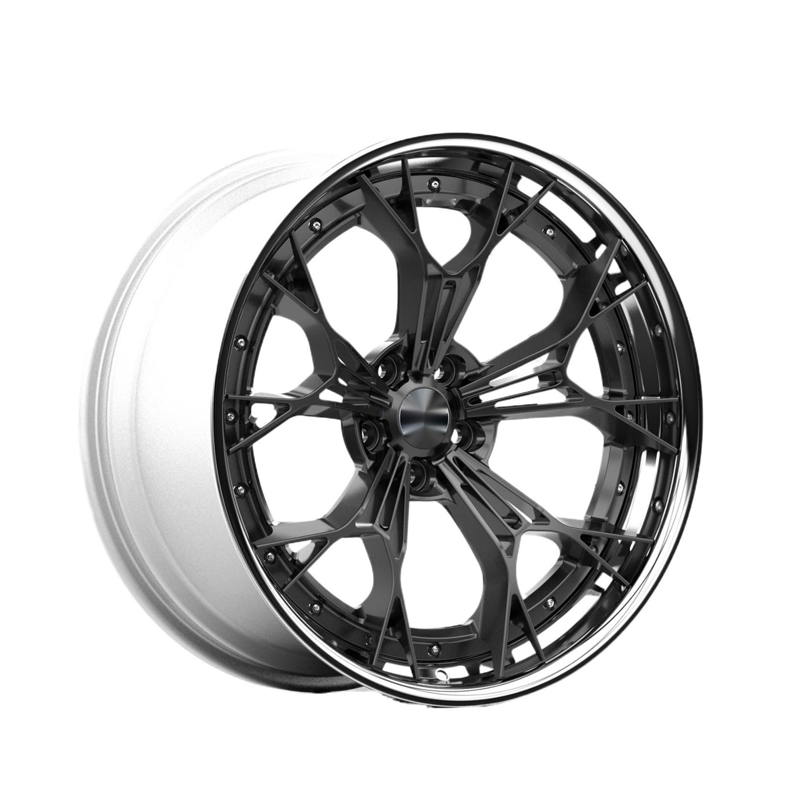 OYJXBD for Car Wheels Forged Rims 17x7.5 6x139.7 Forged Alloy 2 Pieces Custom Two Colors Forged Wheel(Black1,16) von OYJXBD