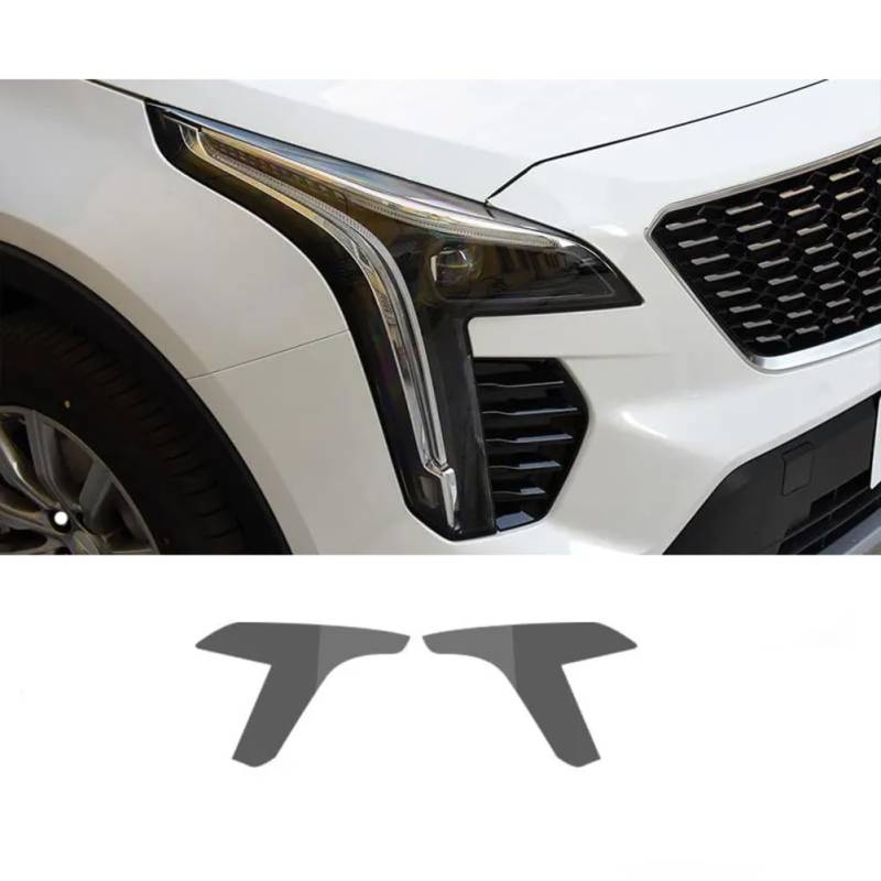 2 Stück Autoscheinwerfer Schutzfolie Scheinwerfer Transparent Schwarz TPU Aufkleber, für Cadillac CT6 XT4 XT5 XT6 XTS ATS Zubehör von OYUCDAGQ