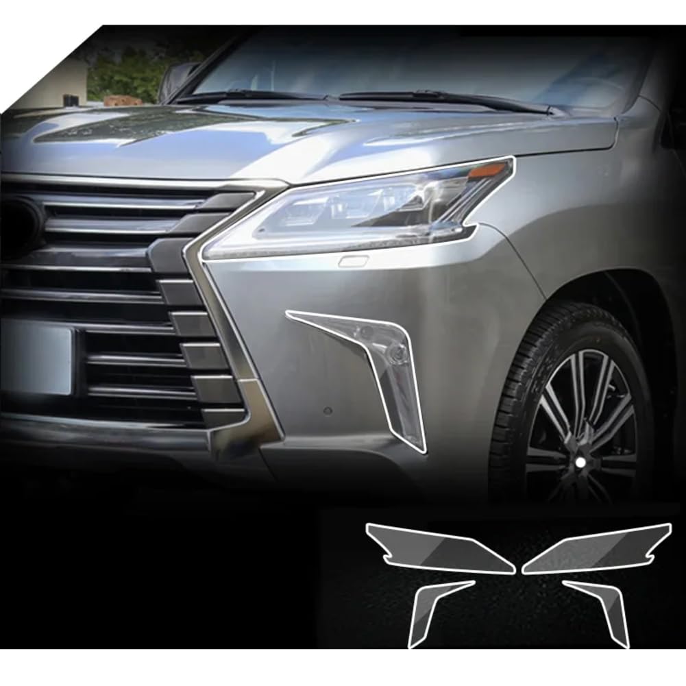 Auto Frontscheinwerferfolie, für Lexus LX LX570 LX600 2016-2019 TPU Transparente Schutzfolie Außenscheinwerferleisten Autoaufkleber von OYUCDAGQ