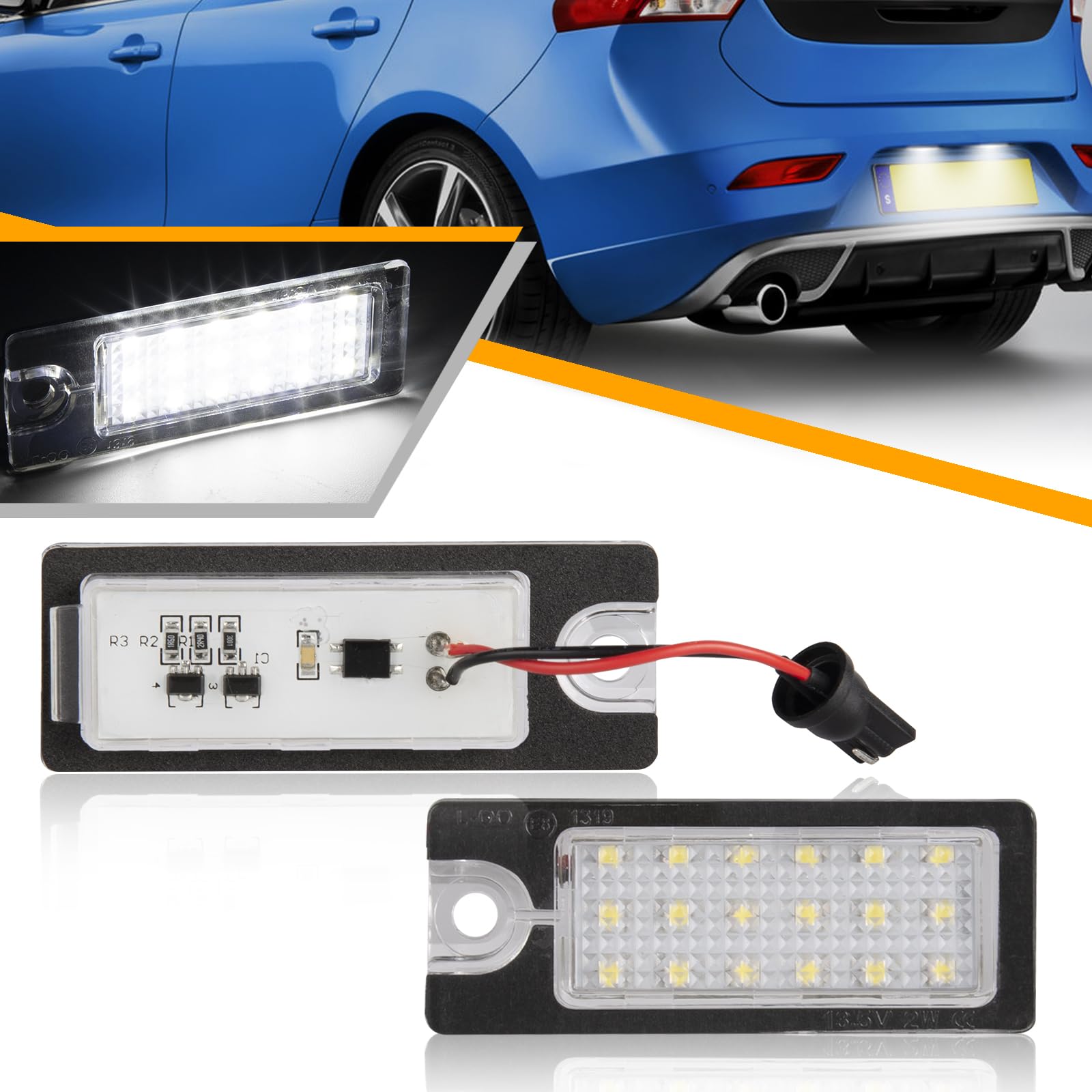 OZ-LAMPE 2 Stücke LED Kennzeichenbeleuchtung für VOLVO V70 II XC70 II S60 S80 XC90, Led Beleuchtung mit Canbus von OZ-LAMPE