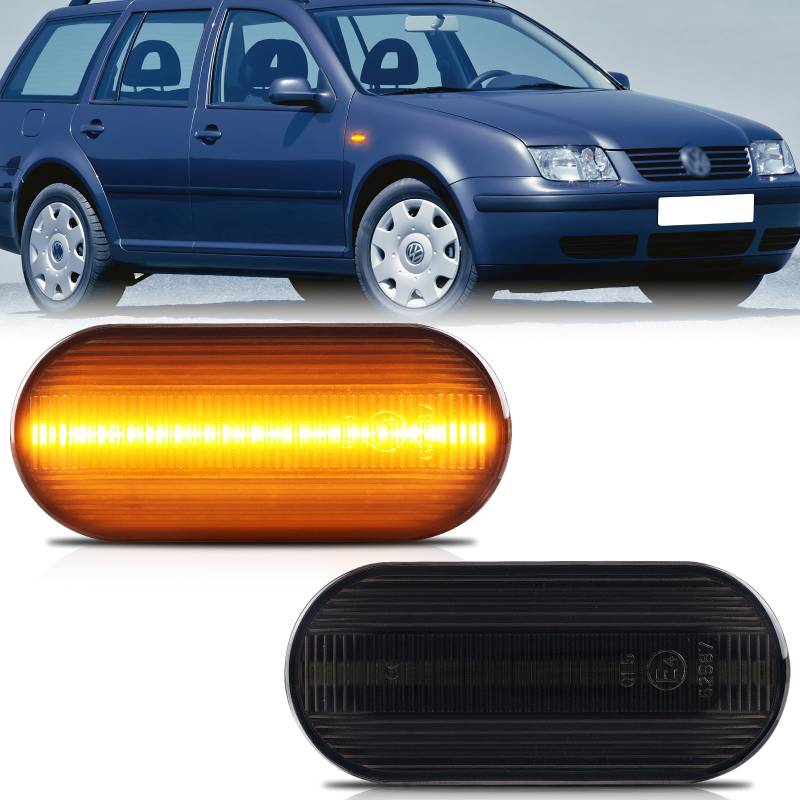 OZ-LAMPE Blinker Seitenblinker für VW Golf Mk3 Mk4 Bora Beetle Polo Jetta Sharan Lupo Multivan Transporter T5 Vento Amarok Camper Caddy III (2K), LED Seitenleuchten mit Canbus Fehlerfrei, 2 Stück von OZ-LAMPE