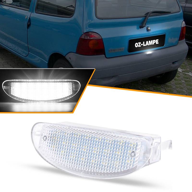 OZ-LAMPE Kennzeichenbeleuchtung für Renault Clio II 1998-2005 Twigo I 1993-2007, Kennzeichen mit Canbus Fehlerfrei, 2 Stücke von OZ-LAMPE