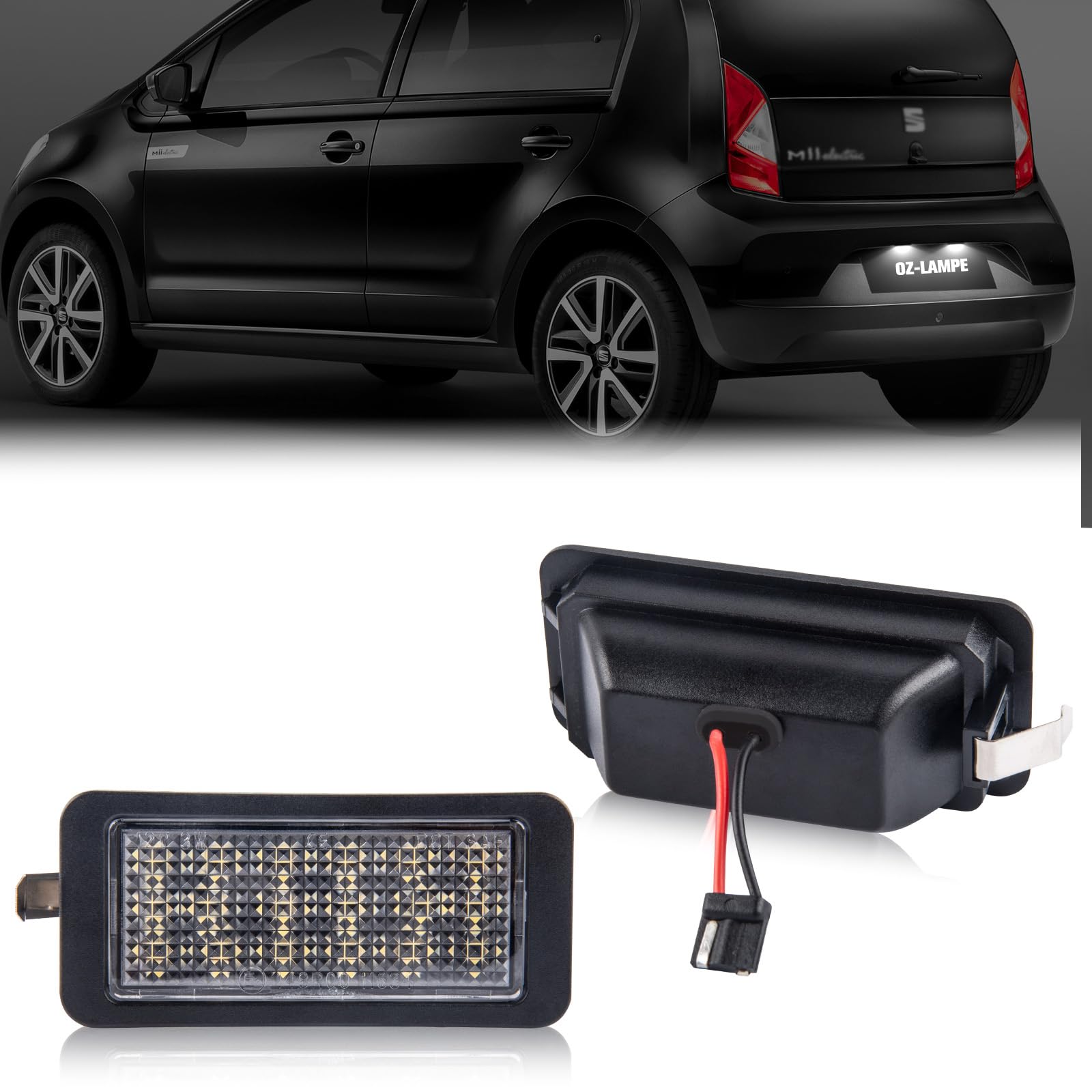 OZ-LAMPE Kennzeichenbeleuchtung für VW up E-up Skoda Citigo E-Citigo Seat Mii E-Mii, Kennzeichen mit Canbus Fehlerfrei, 2 Stücke von OZ-LAMPE