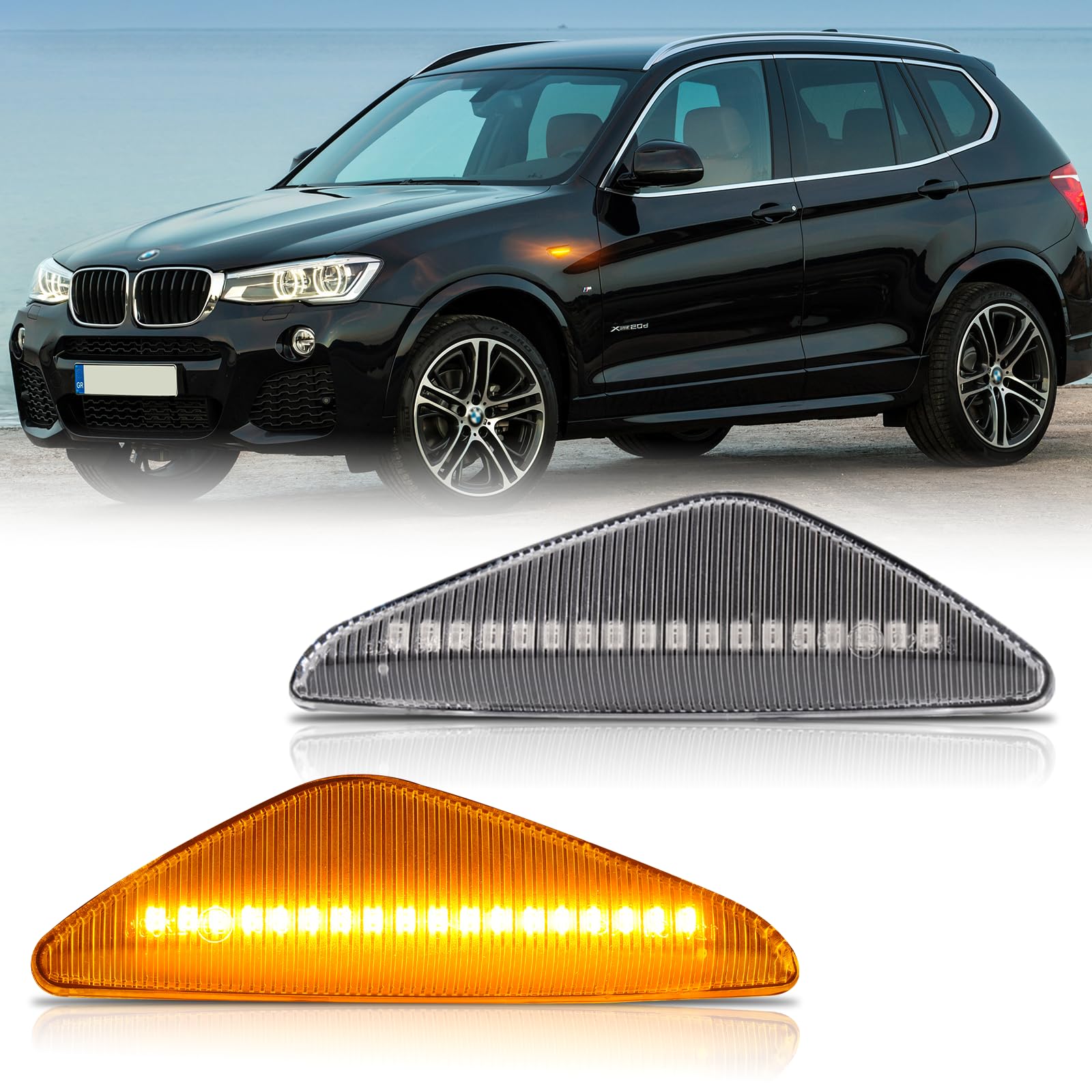 OZ-LAMPE LED Blinker Seitenblinker für BMW E70 X5 E71 X6 F25 X3, Blinker mit Canbus Fehlerfrei, 2 Stück von OZ-LAMPE