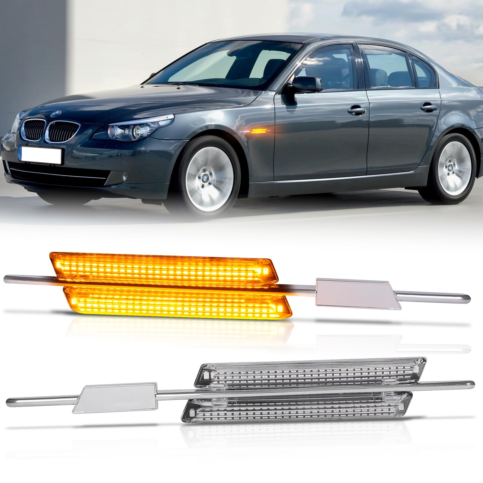 OZ-LAMPE LED Blinker Seitenblinker für BMW E90 E91 E92 E93 E60 E61 E82 E88, Blinker mit Canbus Fehlerfrei von OZ-LAMPE