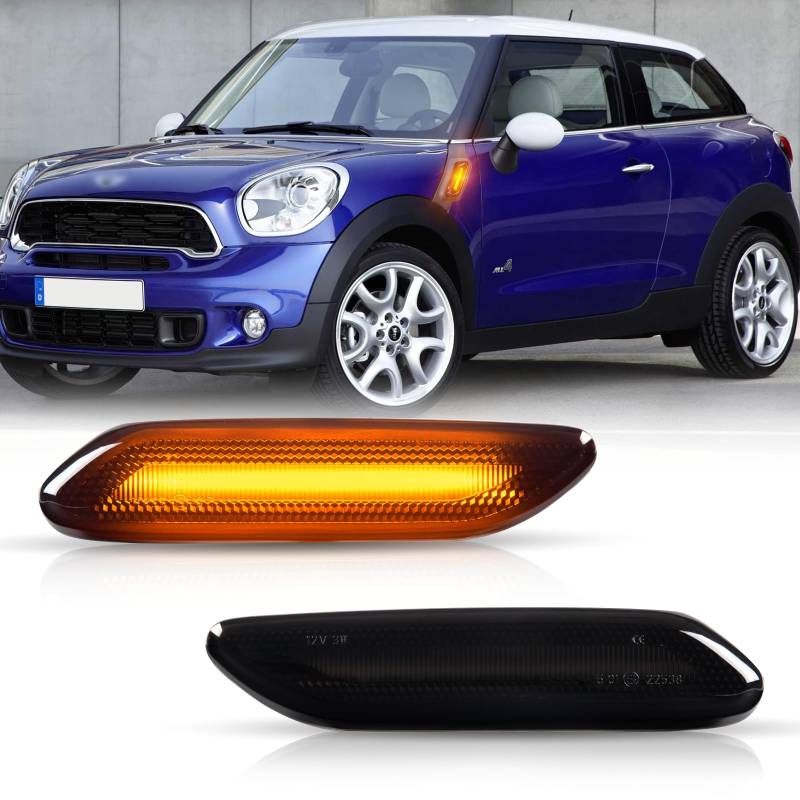 OZ-LAMPE LED Blinker Seitenblinker für BMW MINI COOPER R60 2012-2017 MIN COOPER R61 2012-2017, Blinker Schwarz mit Canbus Fehlerfrei, 2 Stücke von OZ-LAMPE