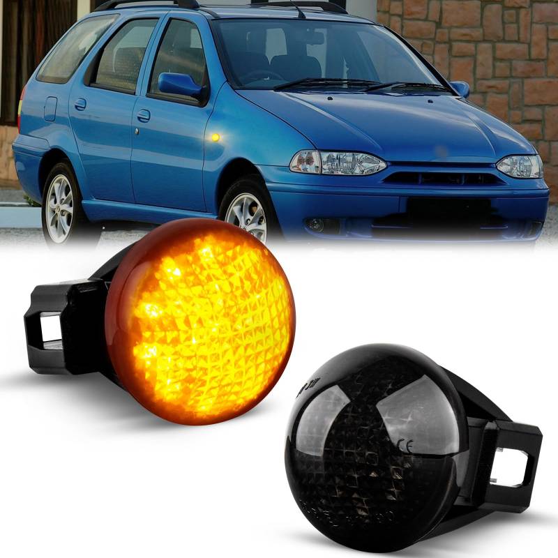 OZ-LAMPE LED Blinker Seitenblinker für Fiat Seicento 1998-2012 Multipla 1999-2004, Blinker Schwarz mit Canbus Fehlerfrei, 2 Stücke von OZ-LAMPE