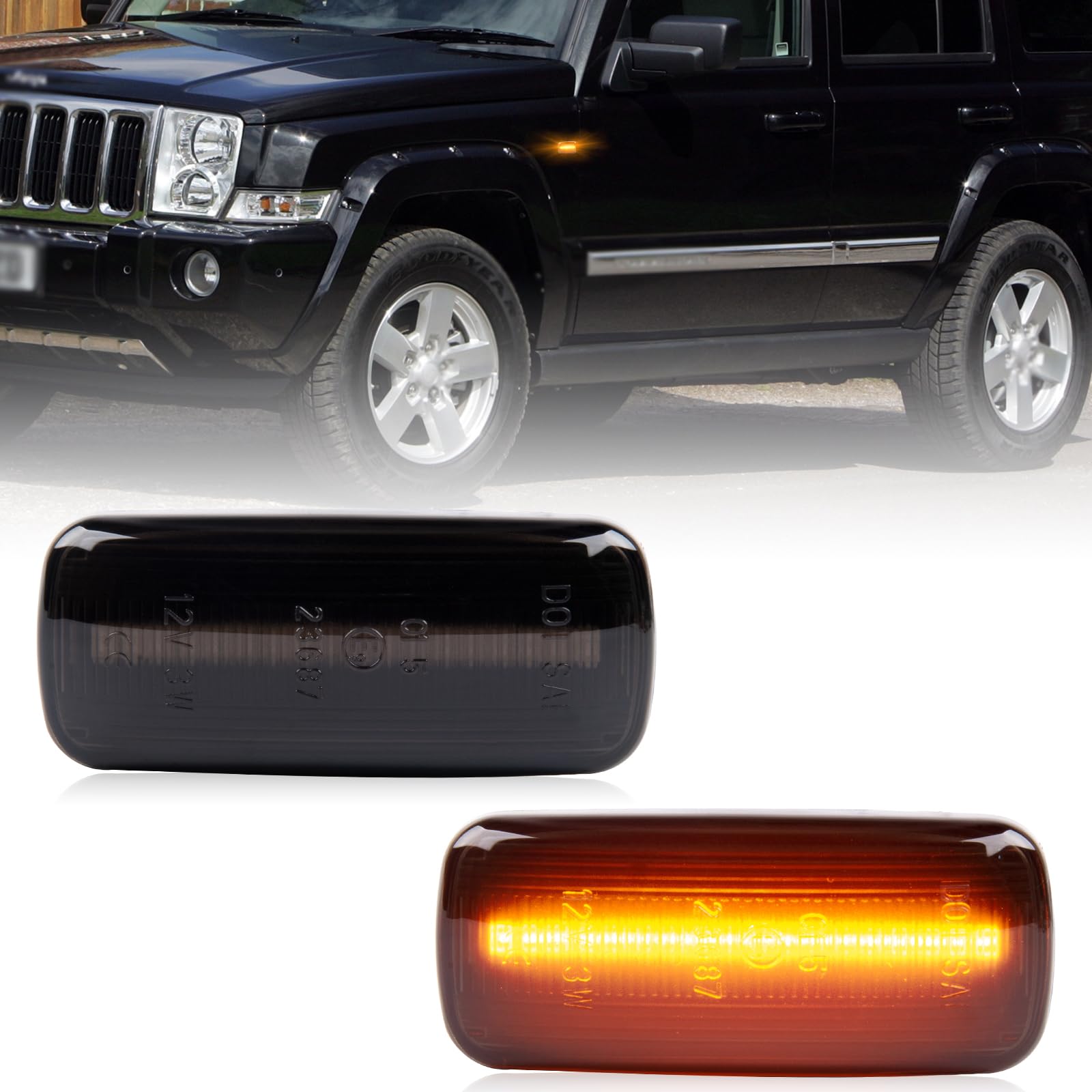 OZ-LAMPE LED Blinker Seitenblinker für Jeep Commander Compass Patriot Liberty Chrysler Sebring,für Dodge Charger Avenger Caliber Grand Caravan Nitro Lancia Flavia,Blinker mit Canbus Fehlerfrei von OZ-LAMPE