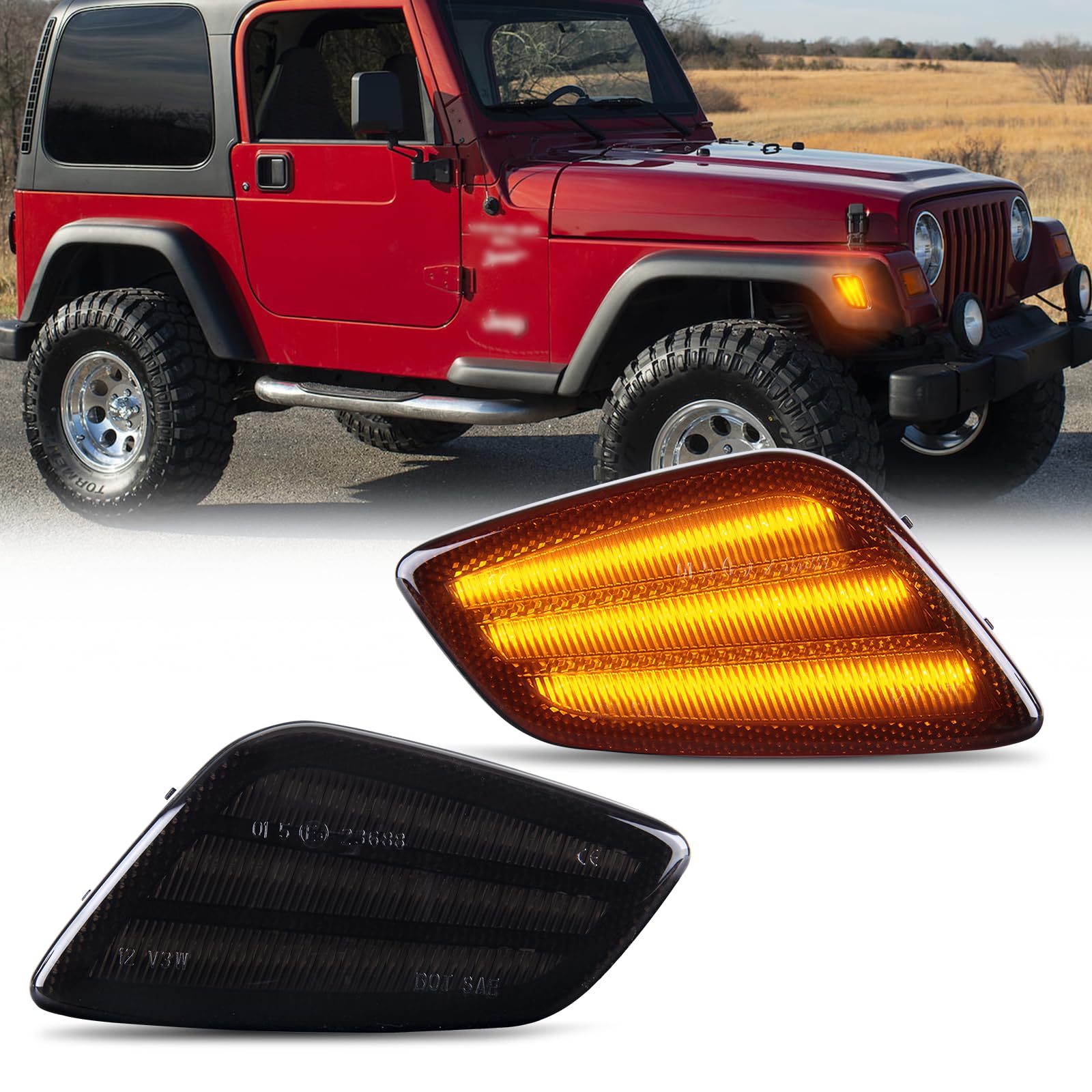 OZ-LAMPE LED Blinker Seitenblinker für Jeep Wrangler TJ 1997-2006, Blinker mit Canbus Fehlerfrei, 2 Stück von OZ-LAMPE