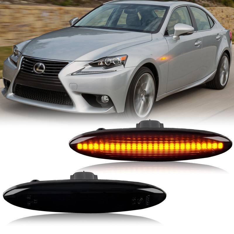 OZ-LAMPE LED Blinker Seitenblinker für Lexus IS250 IS350 SC430 E350 Toyota Soarer UZZ40 Highlander Kluger GSU 4, Blinker Schwarz mit Canbus Fehlerfrei, 2 Stücke von OZ-LAMPE