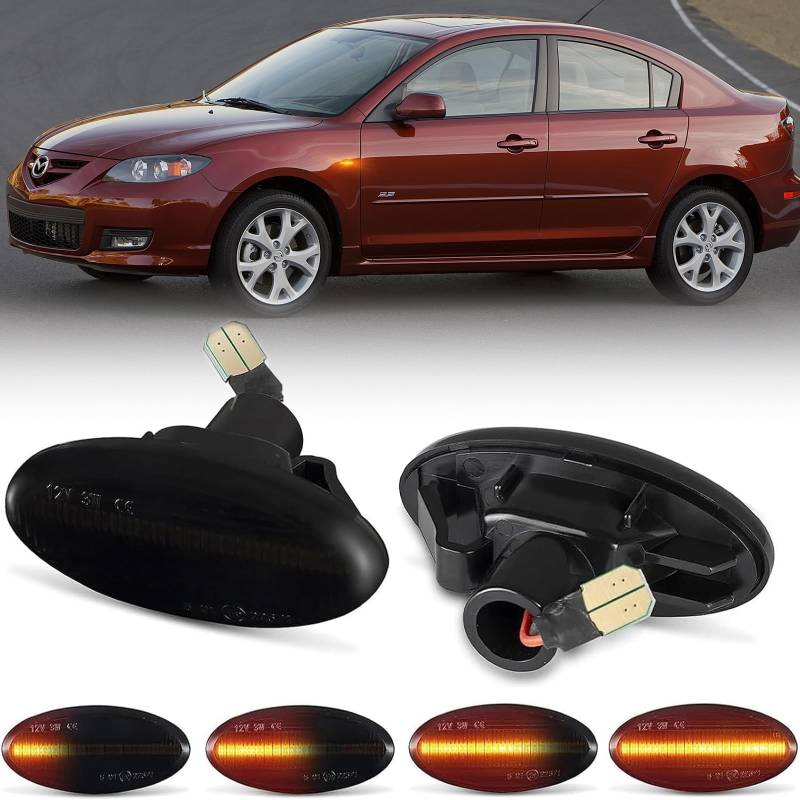 OZ-LAMPE LED Blinker Seitenblinker für Mazda 2 3 5 MPV, Blinker mit Canbus Fehlerfrei, Schwarz von OZ-LAMPE